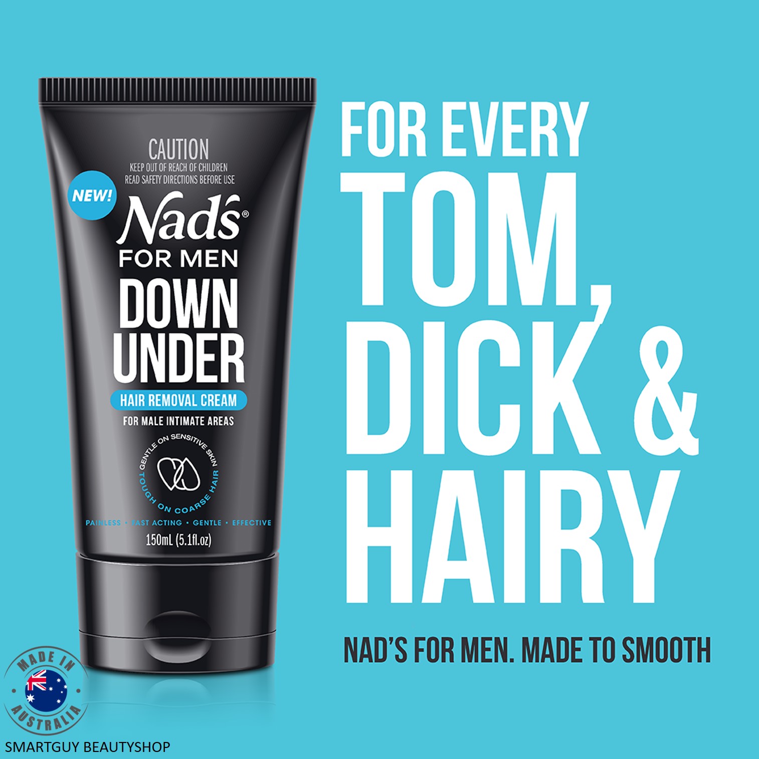 Nad's For Men Down Under Hair Removal Cream 150ml ผลิตภัณฑ์กำจัดขนบริเวณจุดซ่อนเร้นสำหรับผู้ชายจากออสเตรเลีย