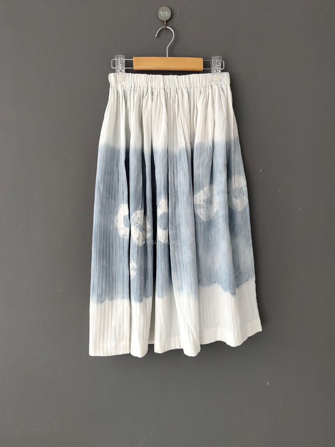 กระโปรงเจ้าหญิง Size : F มัดย้อมเทาสีธรรมชาติ