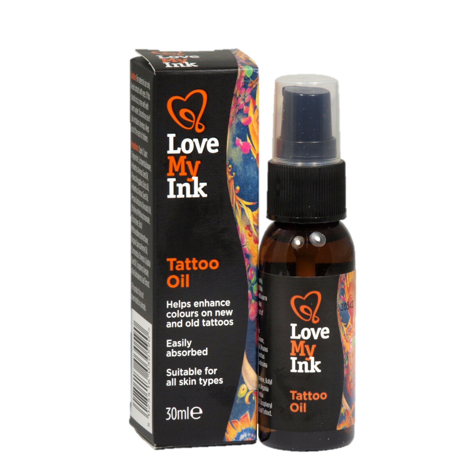 Love My Ink Tattoo Oil 30ml ผลิตภัณฑ์บำรุงผิวบริเวณรอยสักเพื่อสีสันและลายเส้นที่คมชัดสินค้านำเข้าจากต่างประเทศ