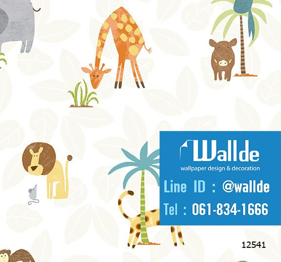 วอลเปเปอร์ห้องเด็ก วอลเปอร์ลายการ์ตูน ลายสัตว์
