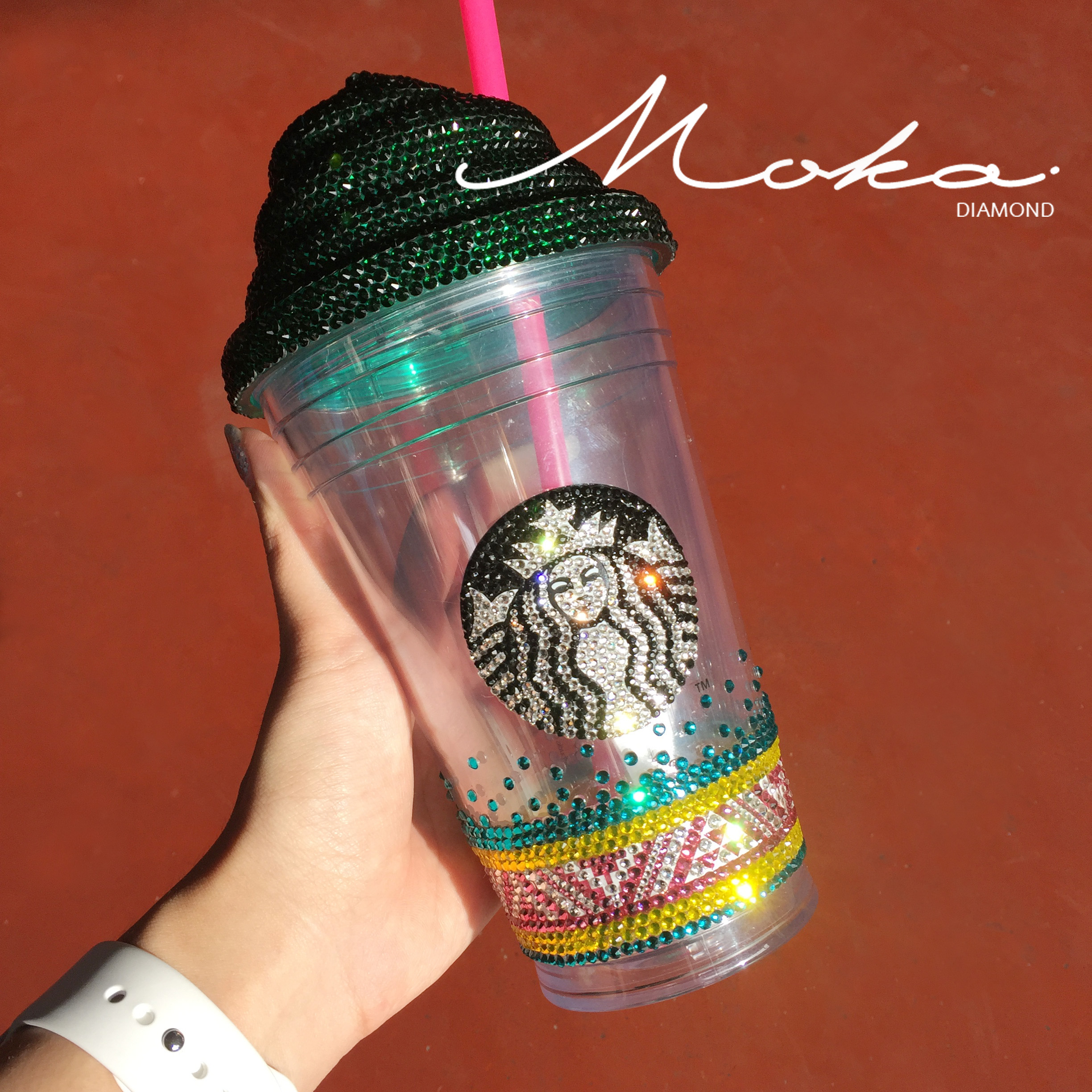 แก้ว Starbucks ติดเพชร ขนาด Grande 16 oz. ลายพิเศษ