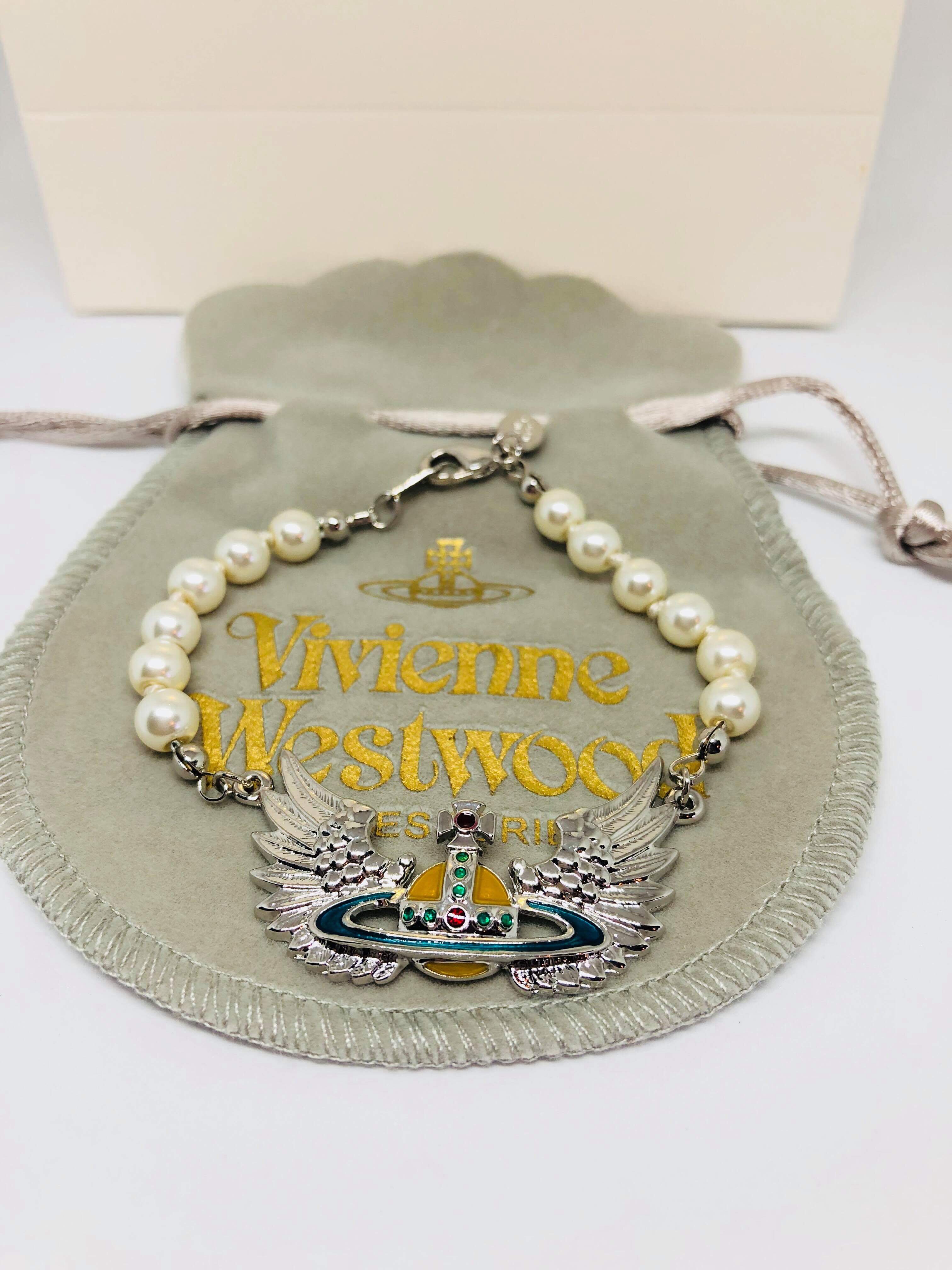 Vivienne Westwood Bas Winged Enamal Orb Pendent Bracelet
