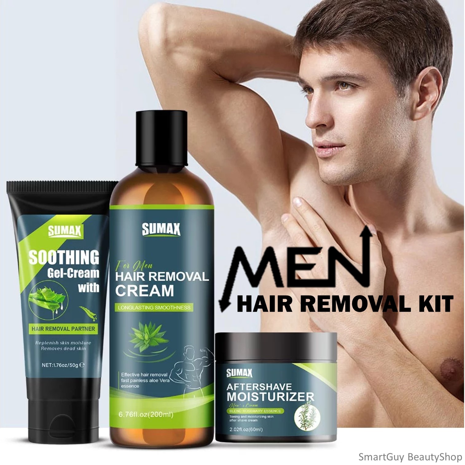 SUMAX Professional Skin Care Specially For You ชุดผลิตภัณฑ์กำจัดขนสูตรอ่อนโยนพิเศษสำหรับผู้ชายพร้อมการบำรุงผิวหลังกำจัดขน