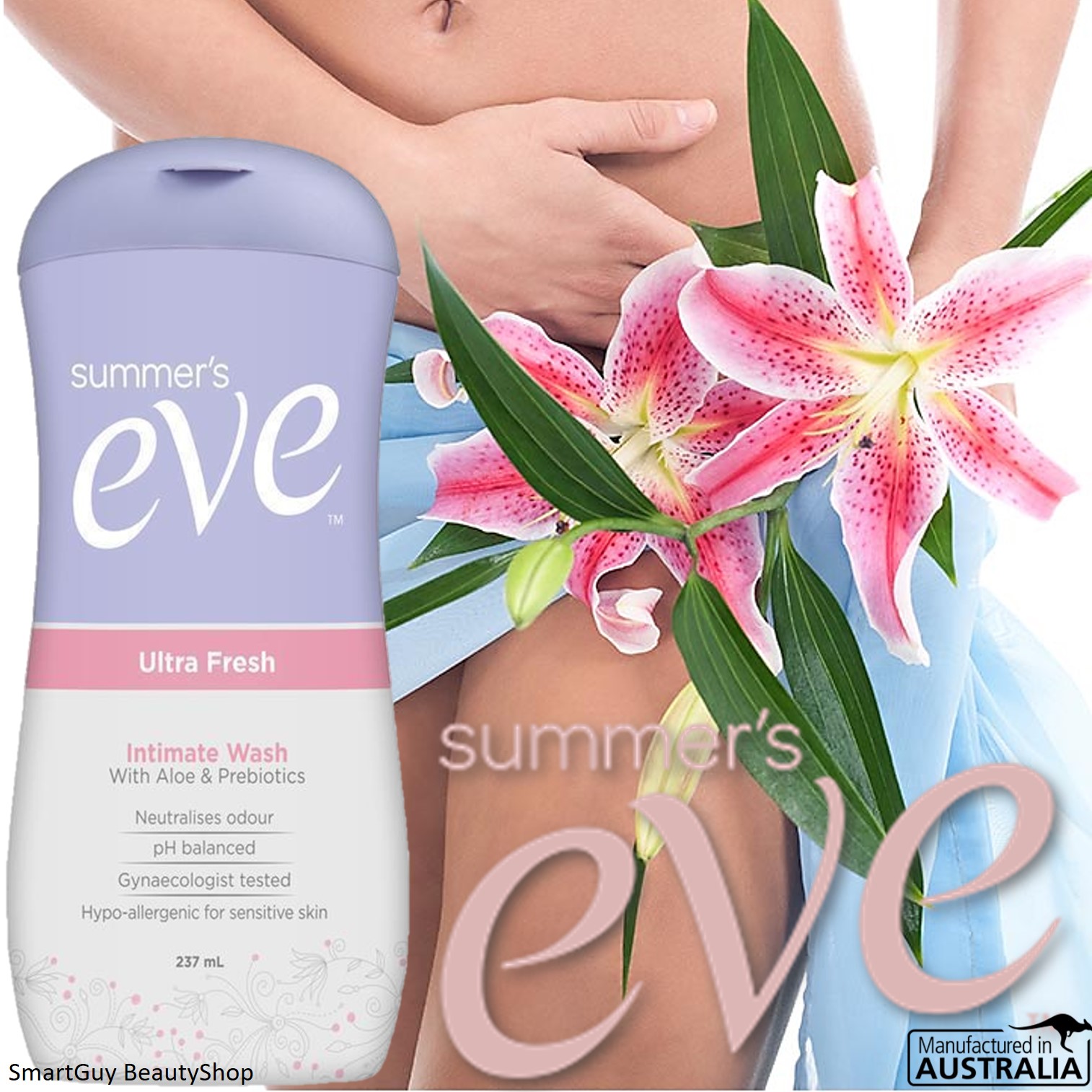 Summer's Eve Ultra Fresh Intimate Wash 237ml ผลิตภัณฑ์ทำความสะอาดจุดซ่อนเร้นสำหรับผู้หญิงสูตรอ่อนโยนสินค้านำเข้าจากออสเตรเลียพร้อมส่ง