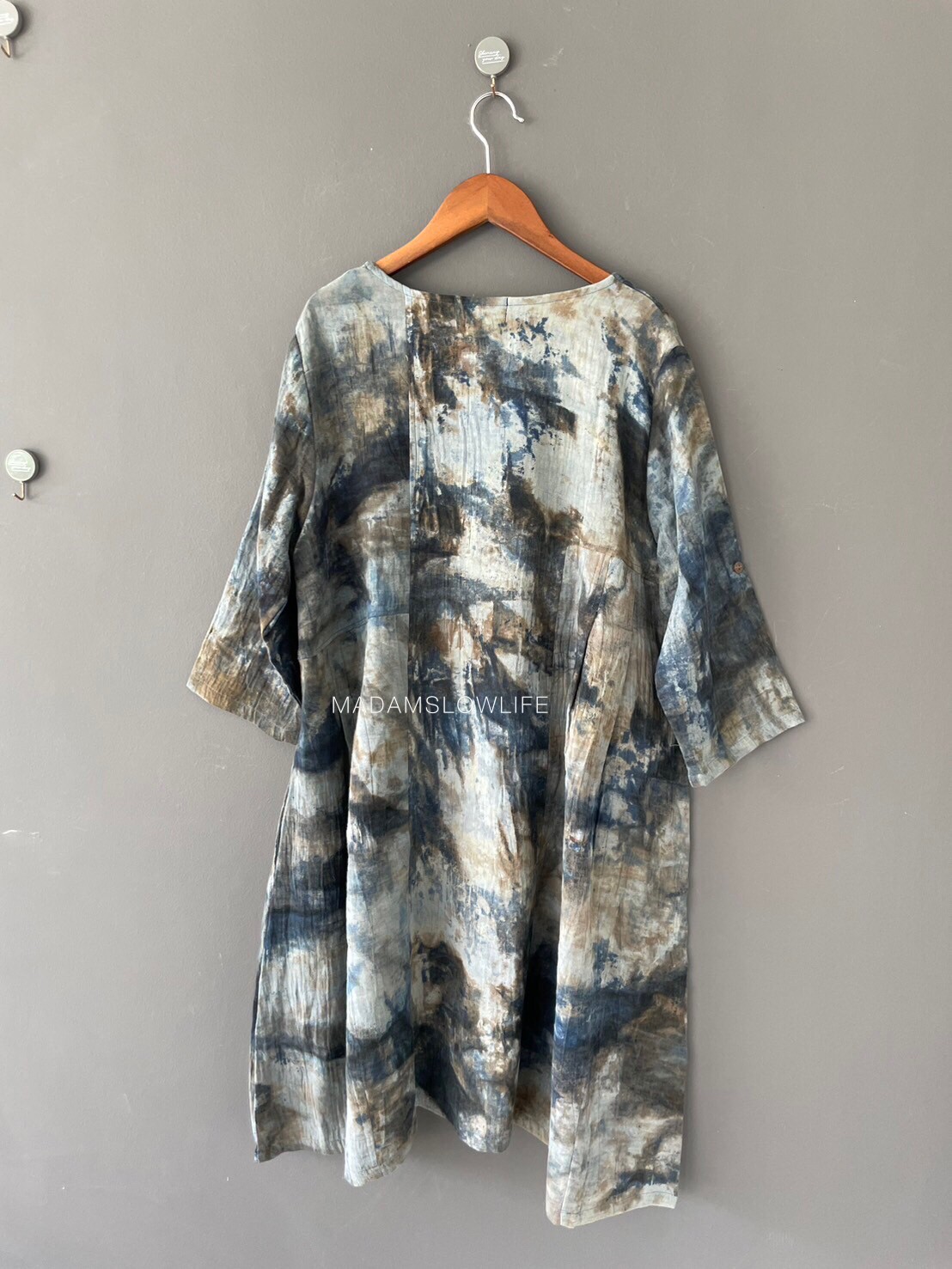 เดรส Size 36-44 แขนยาว 16.5 ยาว 37 เนื้อผ้าคอตตอนพรีเมียม ลายมัดย้อม ย้อมด้วยสีปลอดสารพิษ