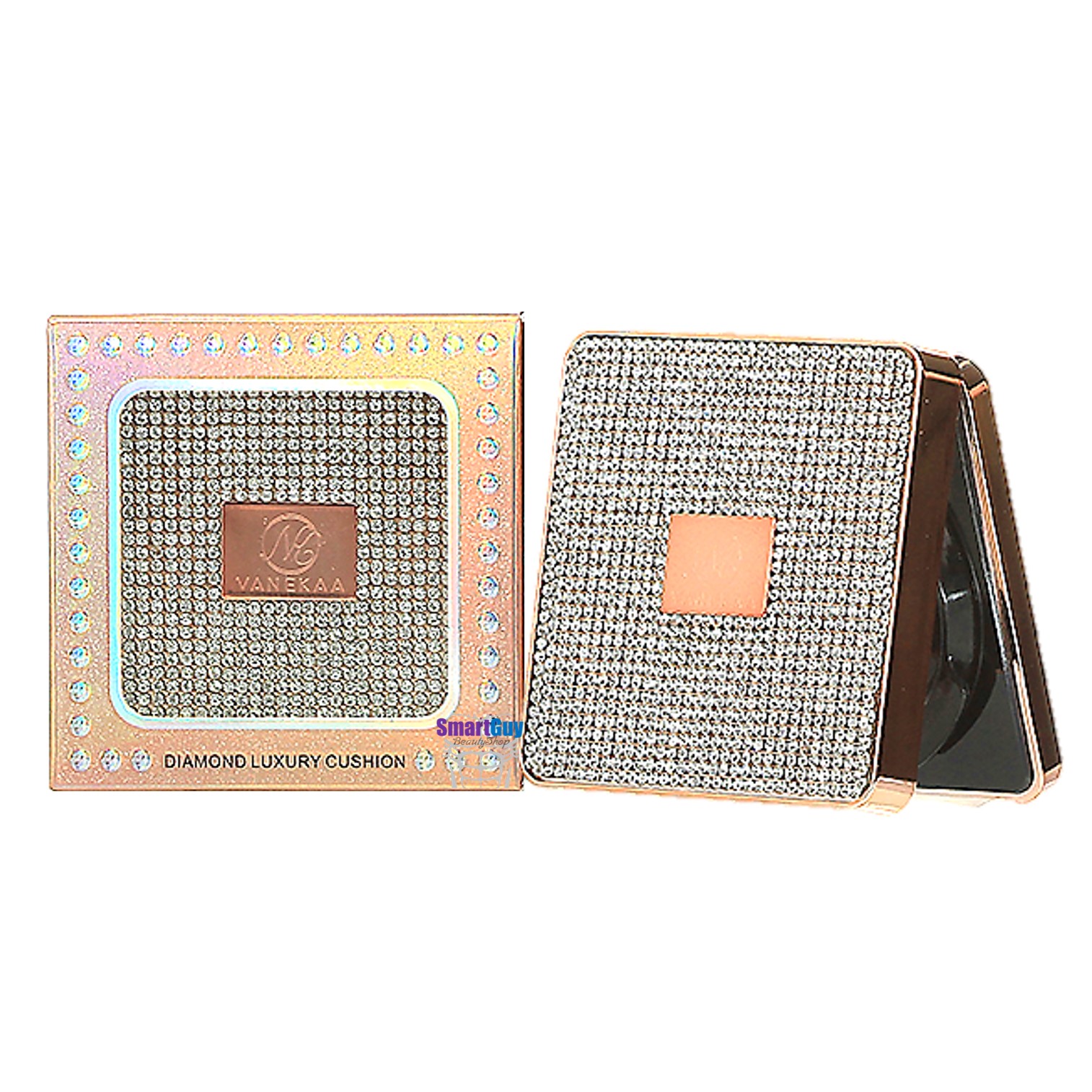 คุชชั่นเนื้อละเอียดเนียนบางเบาพิเศษปรับผิวหน้าเงาใสมีออร่าตลอดวัน รุ่นพิเศษตลับเพชร VANEKAA Diamond Luxury Cushion 15g.