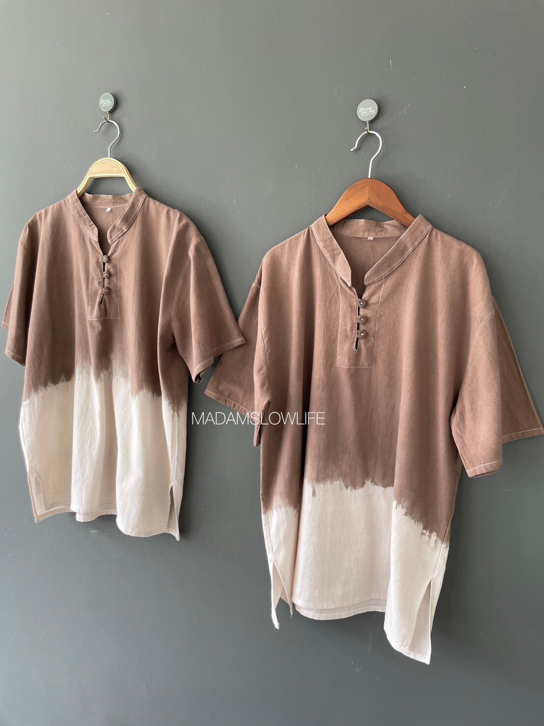 เสื้อคอจีน ย้อมสีปลอดสารพิษ Size:40 42 44 46