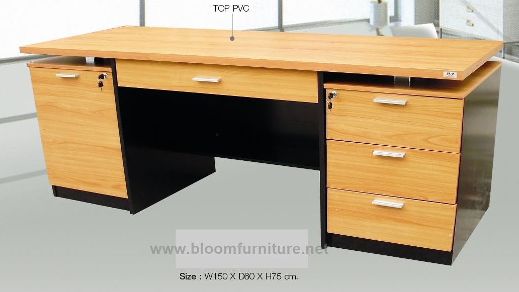 โต๊ะทำงานขนาดใหญ่ ขนาด 150*60*75 ซม. สีเชอร์รี่/ดำ, ขาว/ส้ม/เขียว