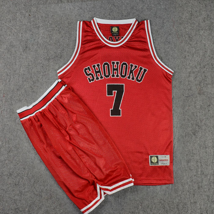 ชุดบาส Slamdunk Shohoku No.7 Miyagi สีแดง