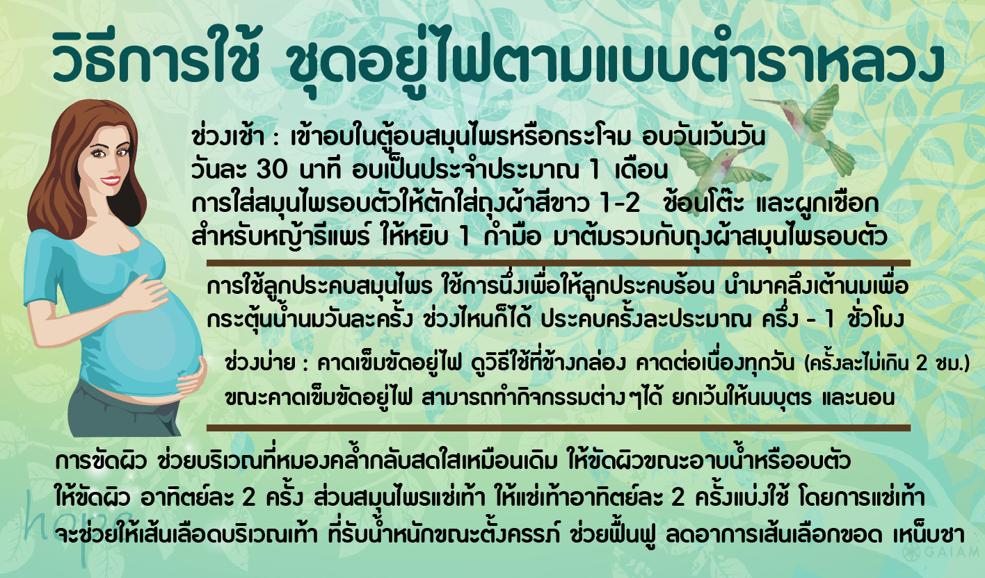 ชุดอยู่ไฟคุณแม่หลังคลอด ตามตำราหลวง ครบเซตสมุนไพรและเข็มขัด 30 วัน