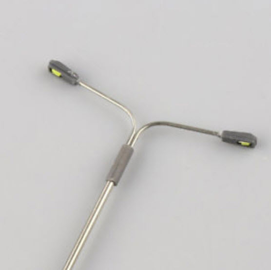 เสาไฟโลหะสองกิ่ง 3V สูง 10 ซ.ม. (1:100) / 5 ต้น