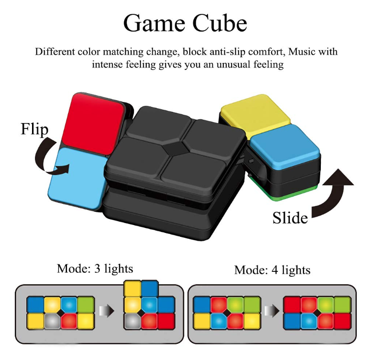 รูบิค Rubik Flip slide 4โหมดเกม พร้อมเสียง แสง - Music light Variety Rubik Cube