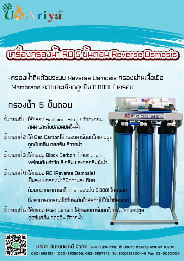เครื่องกรองน้ำ RO พร้อมฐานตั้ง ขนาด 20 นิ้ว