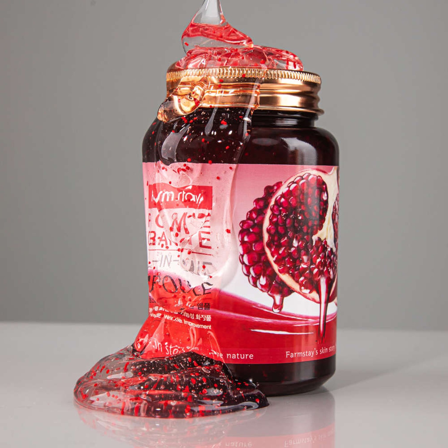 FarmStay Pomegranate All-In-One Ampoule 250ml ครีมเจลบำรุงผิวหน้าสูตรพิเศษจากสารสกัดผลทับทิมสินค้านำเข้าจากเกาหลีของแท้พร้อมส่ง