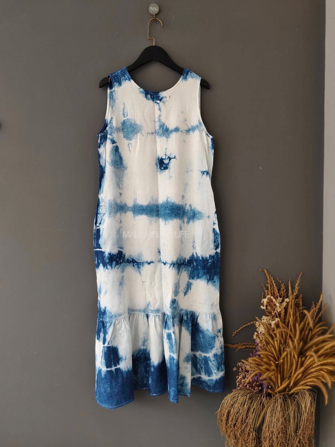 เดรสคอตตอน ย้อมครามธรรมชาติ