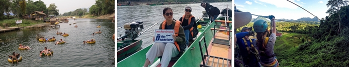 ล่องเรือแม่น้ำซองที่วังเวียง