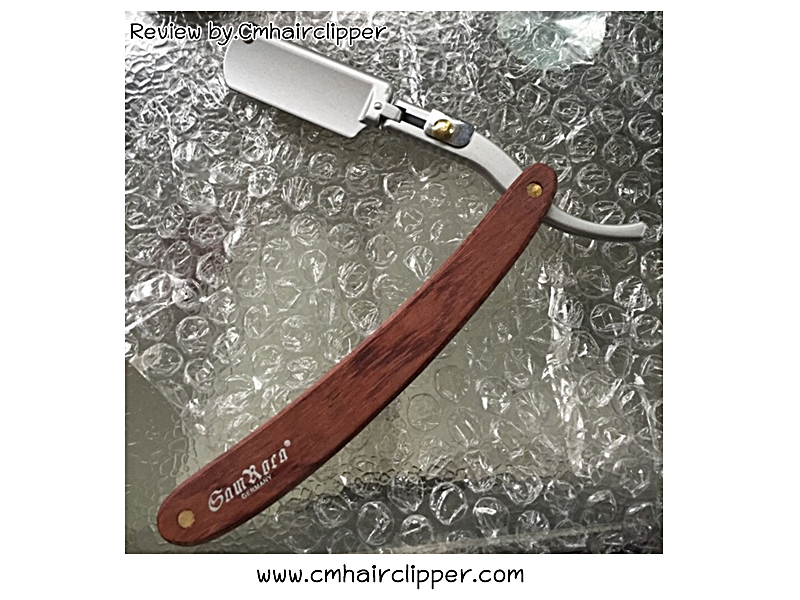 มีดโกนพับไม้แท้ สีน้ำตาล SamRoca Made in Germany