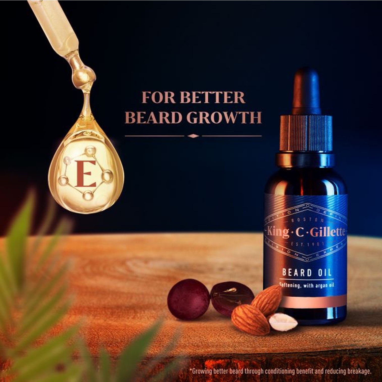 King C Gillette Beard Oil 30ml ผลิตภัณฑ์บำรุงหนวดเคราให้อ่อนนุ่มเงางามสูตรพรีเมี่ยมจากต่างประเทศ