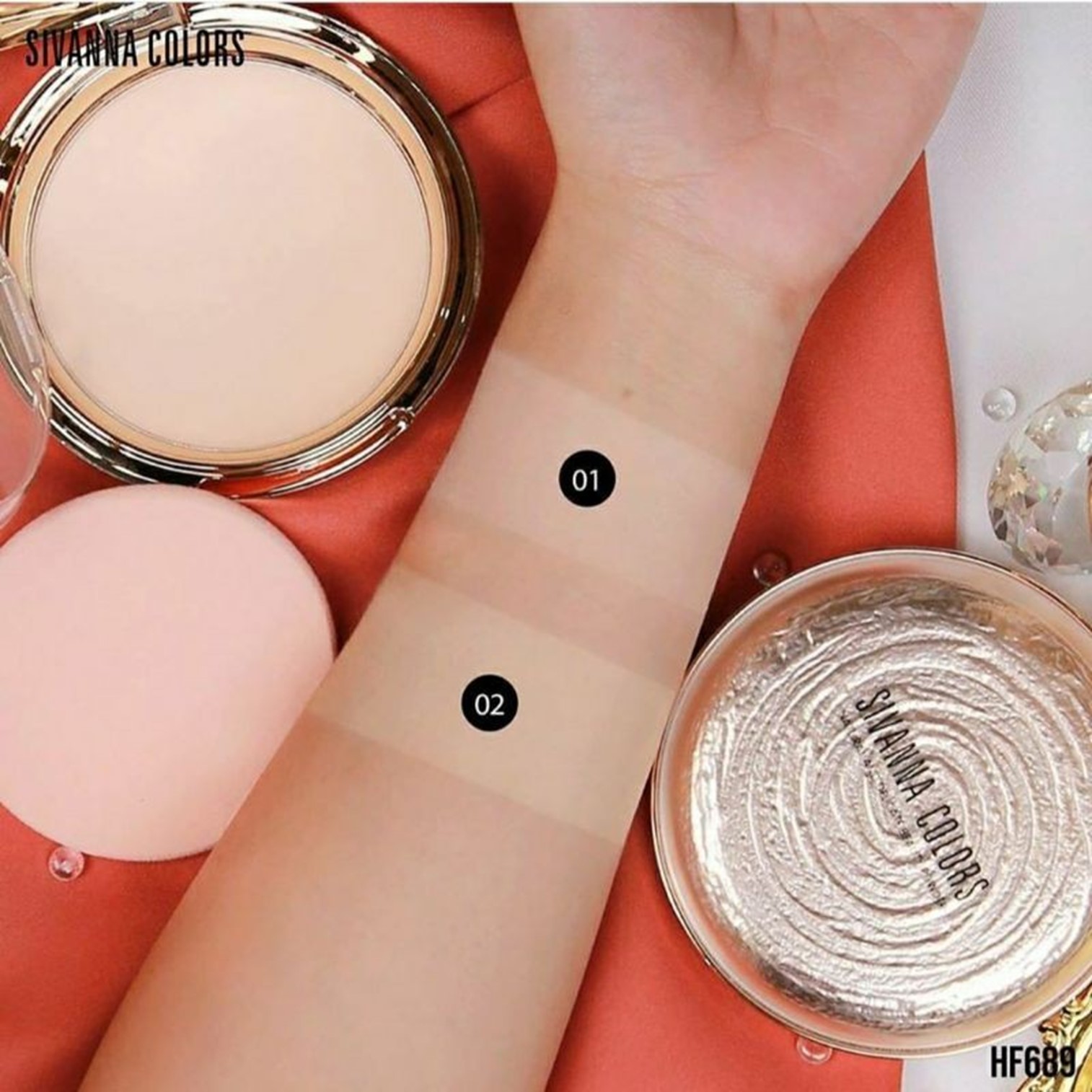 Sivanna Colors Ultra Foundation Silky Smooth Powder แป้งพัฟผสมรองพื้นเนื้อละเอียดบางเบาปกปิดเรียบเนียนพิเศษของแท้พร้อมส่ง