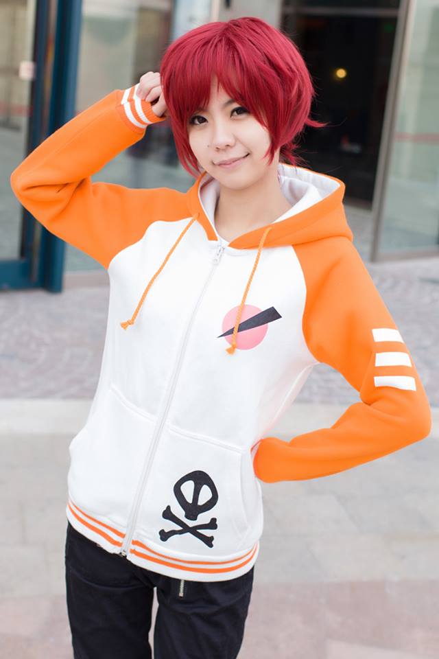เสื้อฮู้ดรีบอร์น ชุดซึนะ (สีส้มขาว)