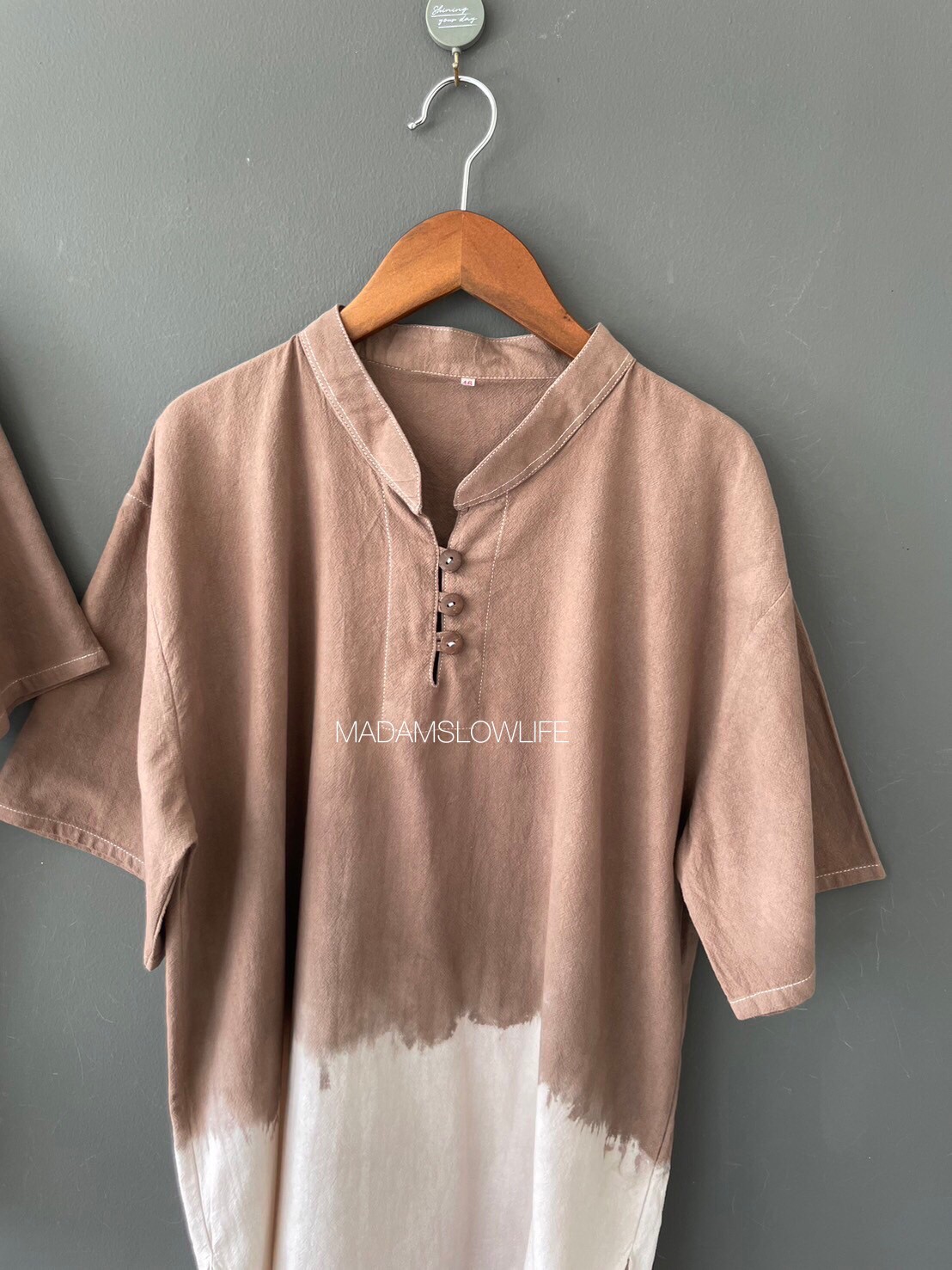 เสื้อคอจีน ย้อมสีปลอดสารพิษ Size:40 42 44 46