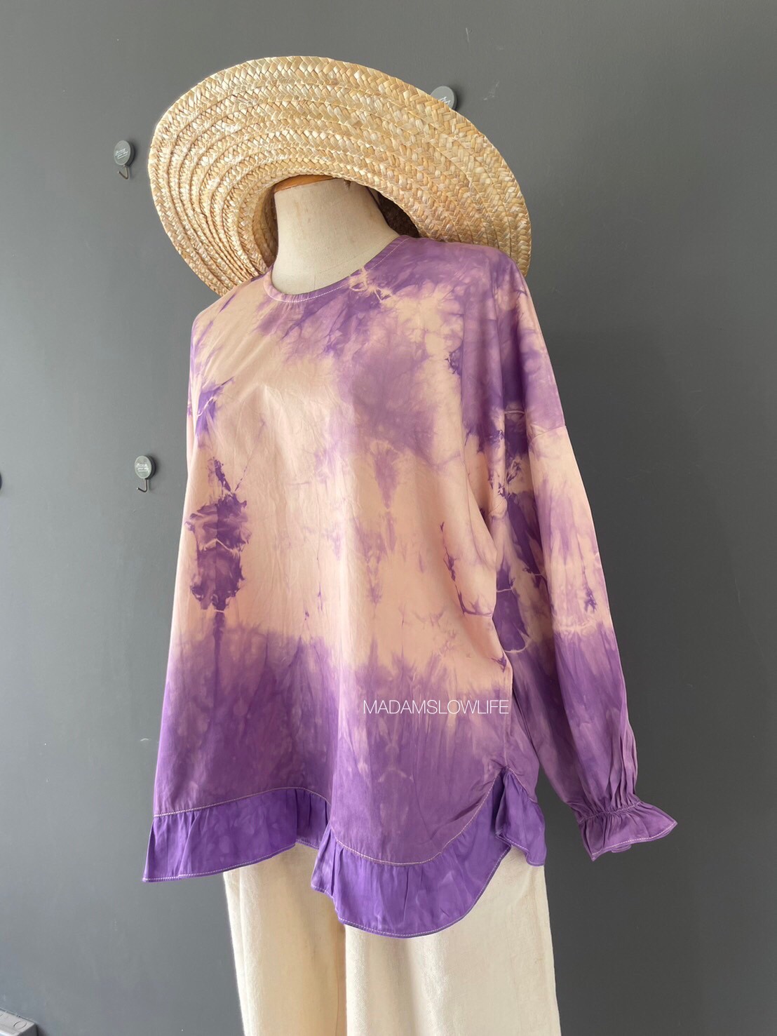 เสื้อผู้หญิง Size F เนื้อผ้าคอตตอนซาตินพรีเมียม สีม่วงสวยโดยใช้สีปลอดสารพิษ