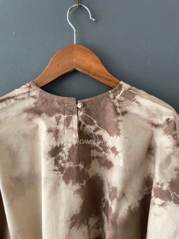 เสื้อผู้หญิง Size F อก 38-46 นิ้ว ยาว 23 นิ้ว เนื้อผ้าคอตตอนซาติน ย้อมสีน้ำตาลปลอดสารพิษ