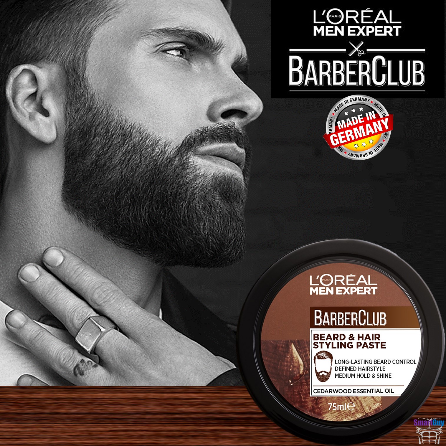 L’OREAL Men Expert BarberClub Beard & Hair Styling Paste 75ml. ผลิตภัณฑ์จัดแต่งหนวดเคราและทรงผมสำหรับผู้ชาย สินค้านำเข้าของแท้จากลอริอัล