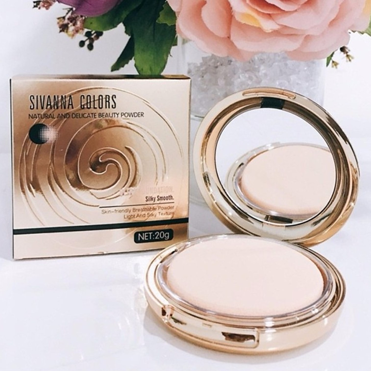 Sivanna Colors Ultra Foundation Silky Smooth Powder แป้งพัฟผสมรองพื้นเนื้อละเอียดบางเบาปกปิดเรียบเนียนพิเศษของแท้พร้อมส่ง