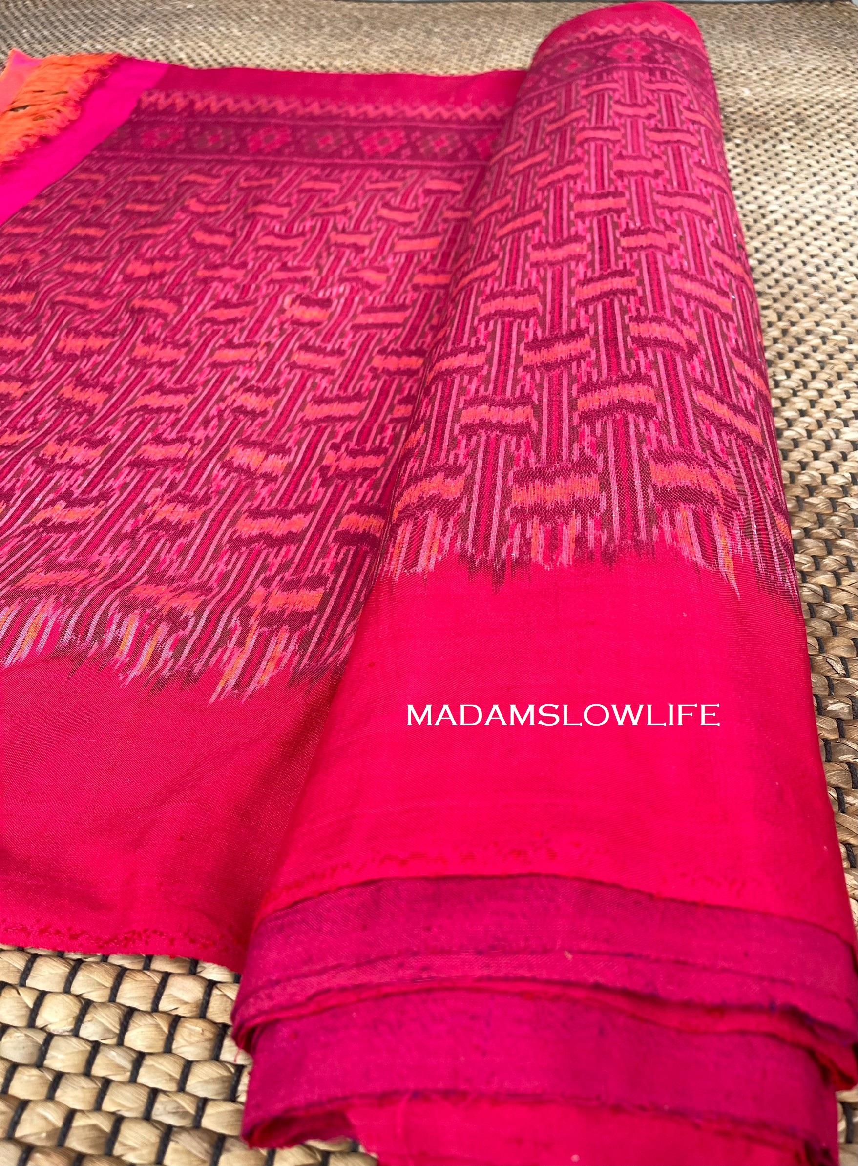 ผ้าฝ้ายทอมือ Cotton Fabric Hand Weaved ขนาด 97cm*100cm Hand made