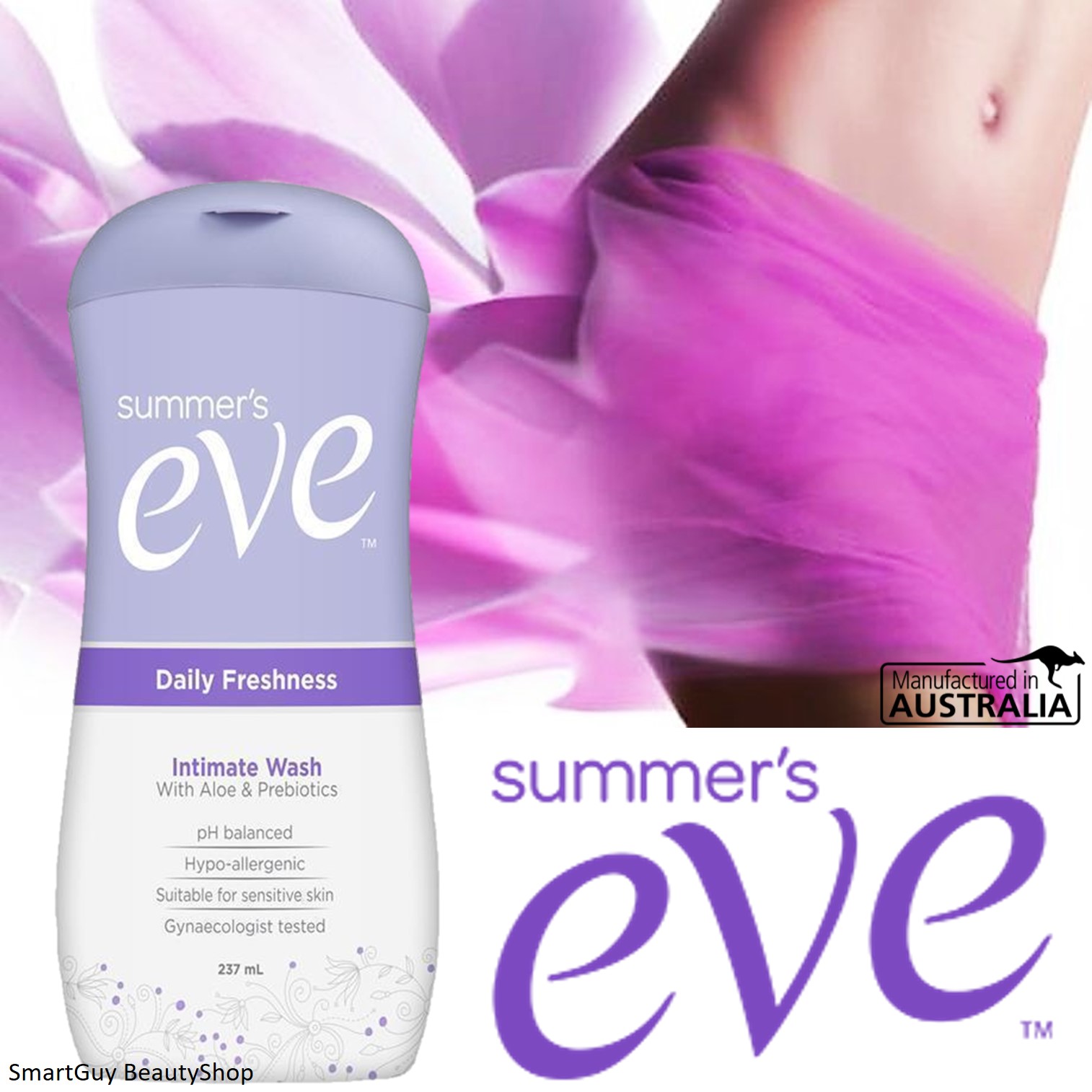 Summer's Eve Daily Freshness Intimate Wash 237ml ผลิตภัณฑ์ทำความสะอาดจุดซ่อนเร้นสำหรับผู้หญิงสูตรอ่อนโยนสินค้านำเข้าจากออสเตรเลียพร้อมส่ง