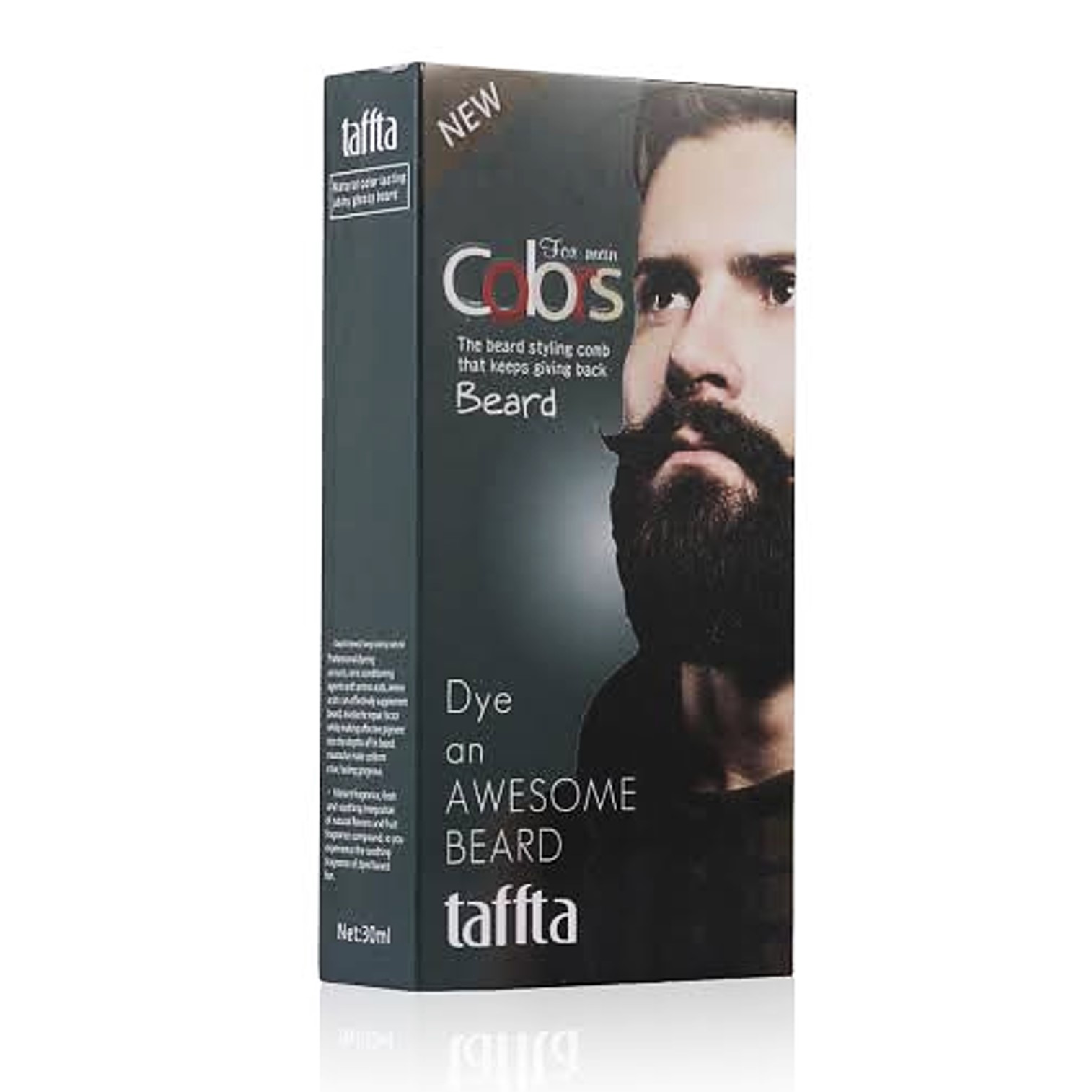 TAFFTA For Man Colors Cream The Beard Styling Comb That Keeps Giving Back Mustache & Beard Natural Black 30ml. ครีมเปลี่ยนสีผมหนวดเคราคิ้วสำหรับผู้ชาย สินค้านำเข้าจากต่างประเทศ สีดำธรรมชาติ