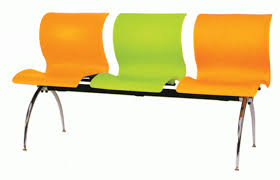 เก้าอี้แถวโพลี โครงขาเหล็กชุบโครเมี่ยม