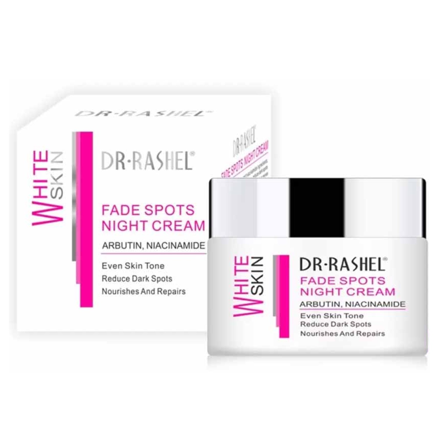 DR.RASHEL Whitening Night Cream 50ml ครีมบำรุงผิวหน้าสำหรับตอนกลางคืนสูตรพิเศษช่วยลดฝ้ากระจุดด่างดำหมองคล้ำผิวหน้าแลดูกระจ่างใสประสิทธิภาพสูงจากต่างประเทศ
