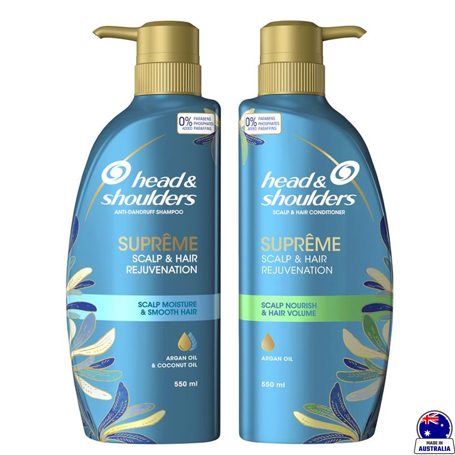 Head&Shoulders Supreme Scalp Nourish&Hair Volume Shampoo&Conditioner 550ml แชมพูและครีมนวดผมสูตรใหม่ล่าสุดจากเฮดแอนด์โชลเดอร์สินค้านำเข้าจากออสเตรเลีย