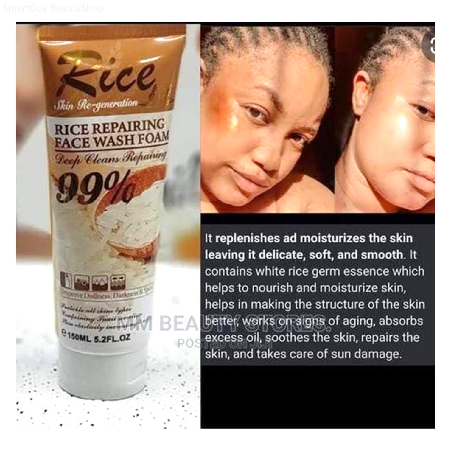 Wokali Rice Cleansing Foam 150ml คลีนซิ่งโฟมทำความสะอาดผิวหน้าสูตรพิเศษจากสารสกัดธรรมชาติสินค้านำเข้าจากต่างประเทศของแท้พร้อมส่ง