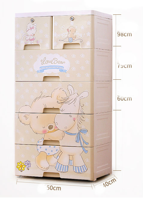 ลิ้นชักเก็บของ/ตู้เสื้อผ้าการ์ตูน 5 ชั้น