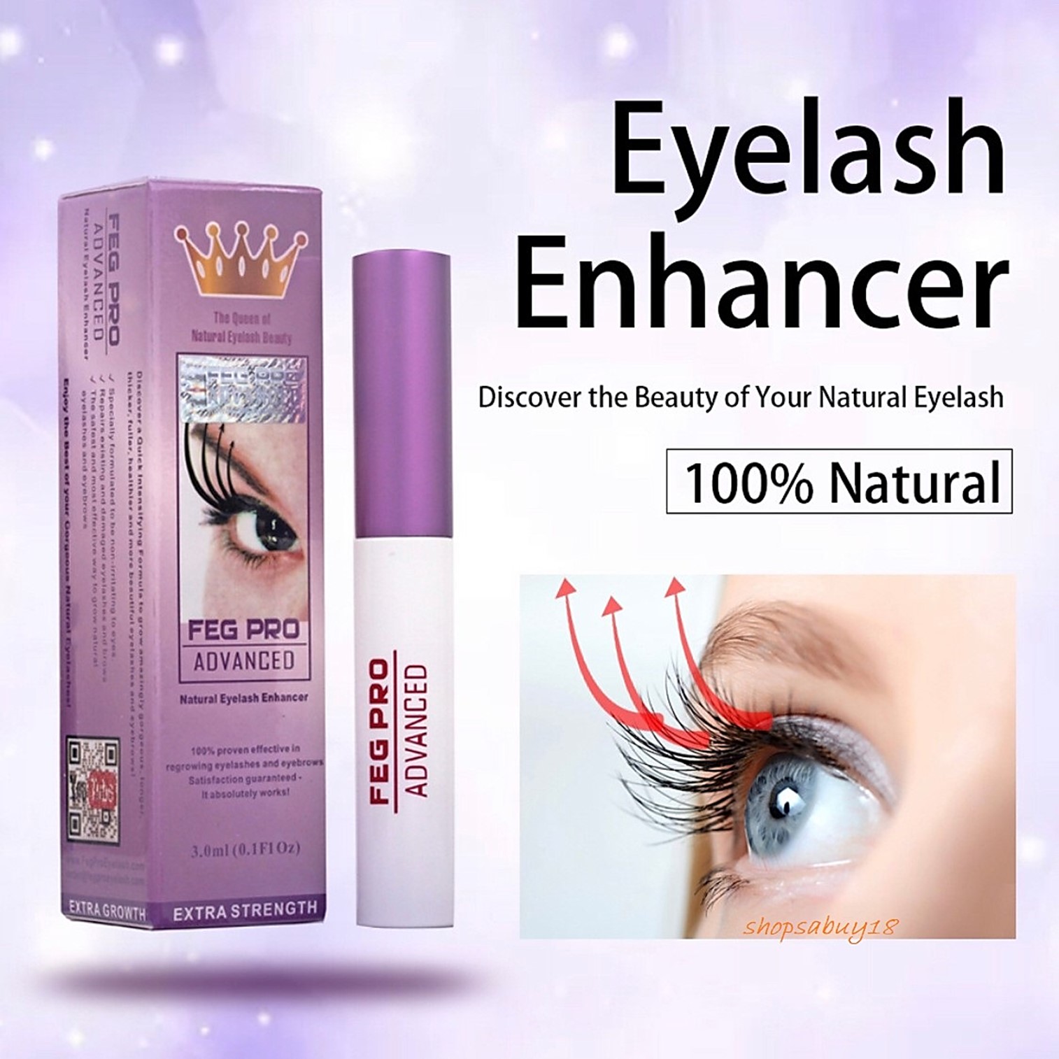 FEG Pro Advanced Specially Formulated Extra Strength Natural Eyelash Enhancer Serum เซรั่มบำรุงขนตายาวสูตรพิเศษเพิ่มความเข้มข้นของส่วนผสมเพื่อผลลัพธ์ที่ชัดเจนขึ้น