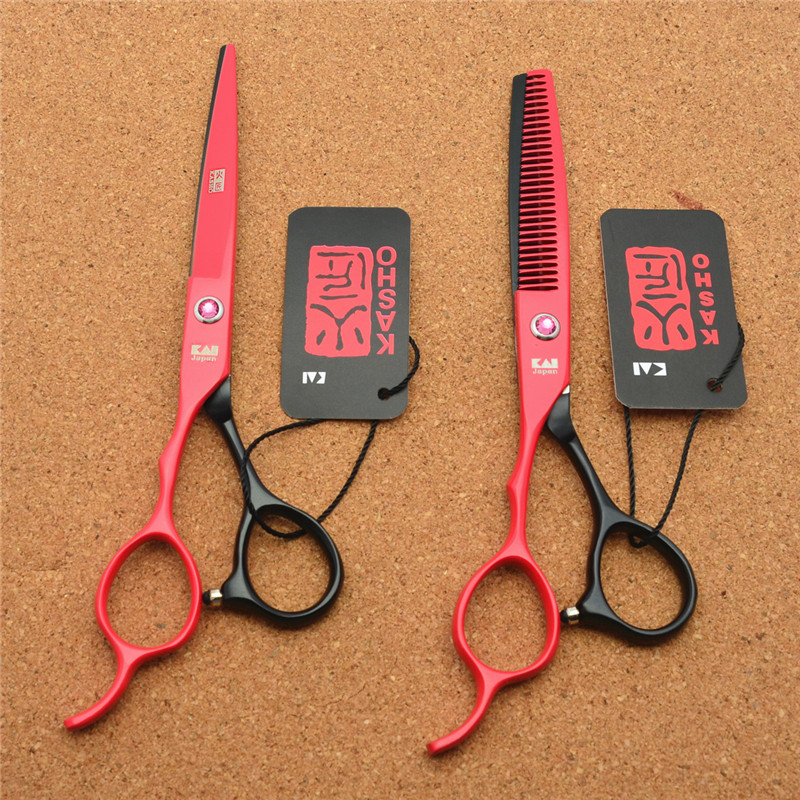 กรรไกรมือซ้าย Kasho Red Black 6.0