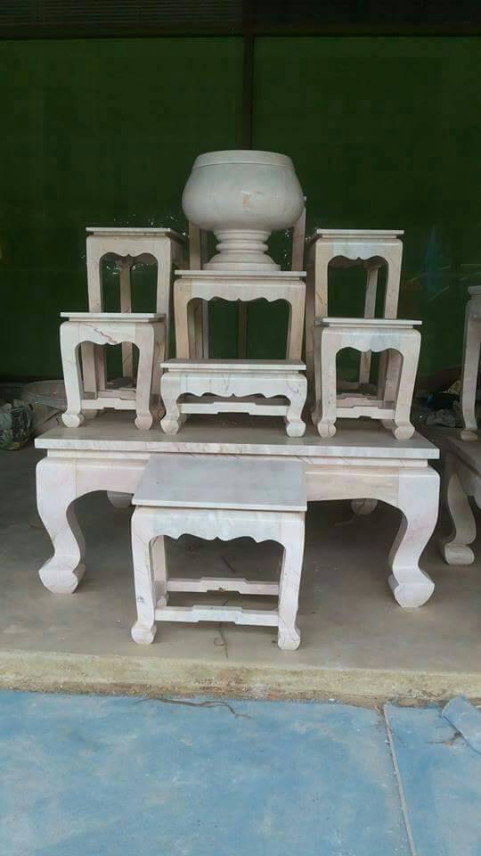 ชุดโต๊ะหมู่บูชาหินอ่อนชุด7ชิ้นขนาด80×110ราคา