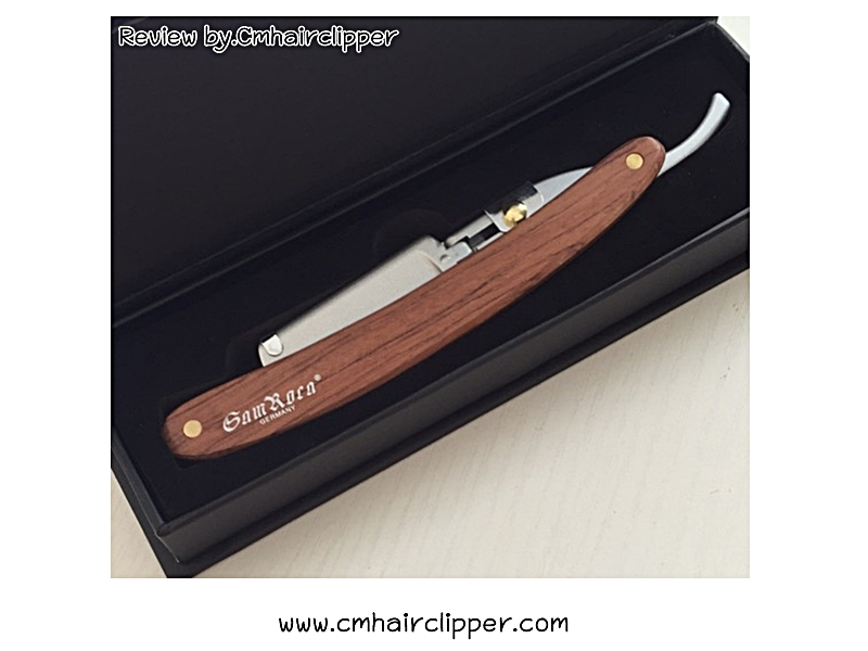 มีดโกนพับไม้แท้ สีน้ำตาล SamRoca Made in Germany