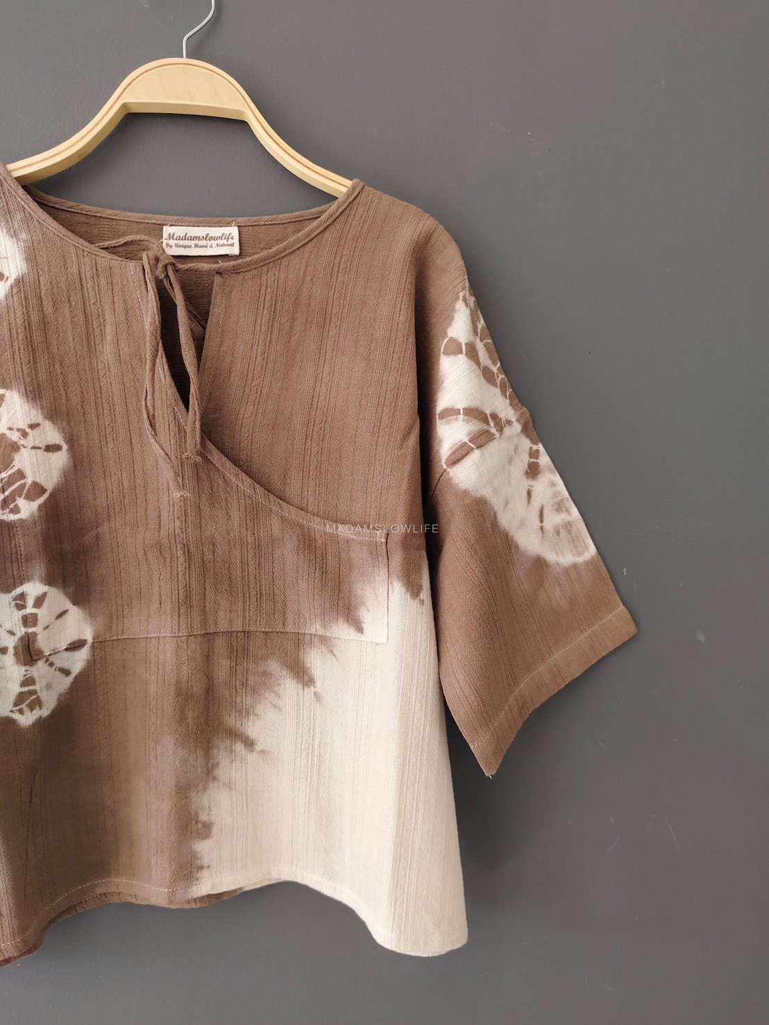 เสื้อผูกโบว์ด้านหน้าสไตล์ญี่ปุ่น Size:F มีสีคราม เขียว น้ำตาล