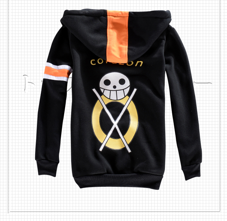 เสื้อฮู้ดวันพีช ลอว์ New World (ดำส้ม)