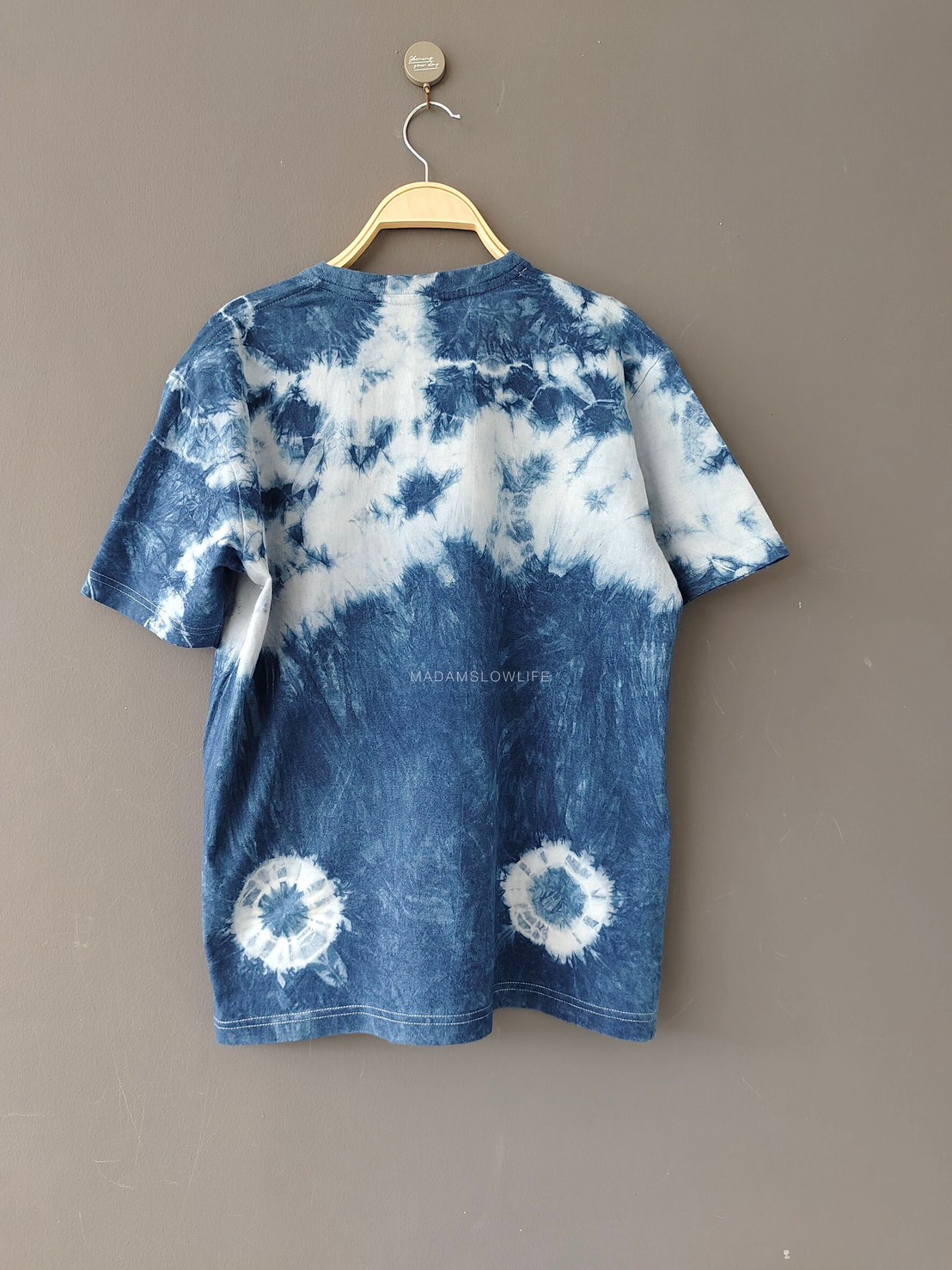 เสื้้อยืดผู้ใหญ่ มัดย้อมสีครามธรรมชาติ Size : XS S M L XL 2XL 3XL