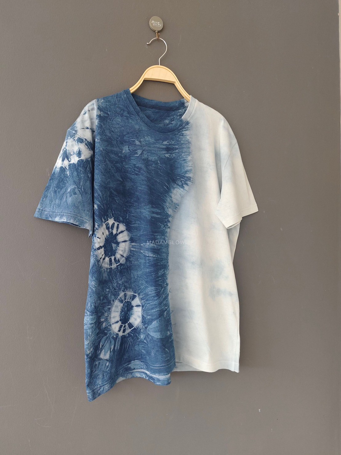 เสื้้อยืดผู้ใหญ่ มัดย้อมสีครามธรรมชาติ Size : XS S M L XL 2XL 3XL