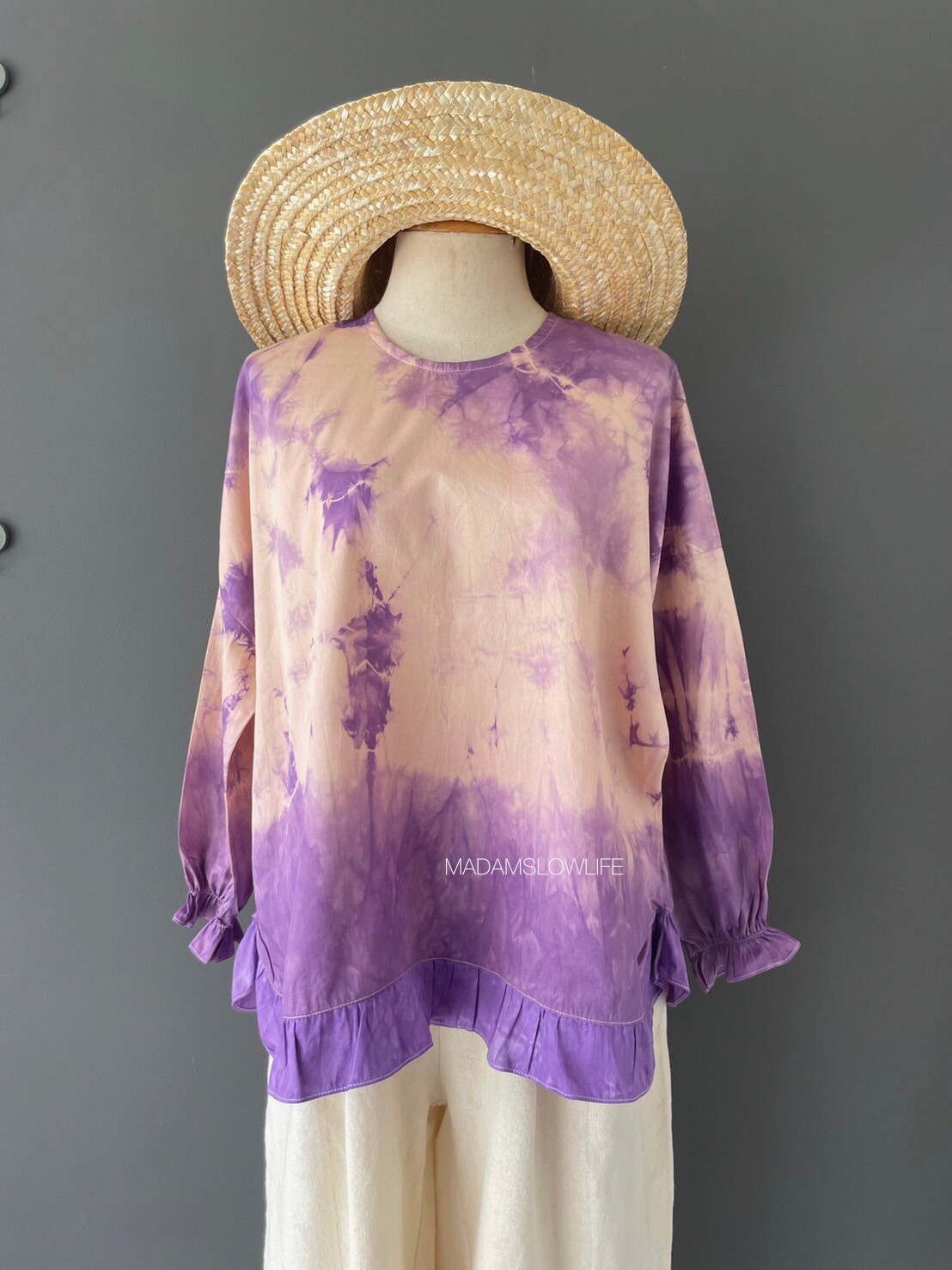 เสื้อผู้หญิง Size F เนื้อผ้าคอตตอนซาตินพรีเมียม สีม่วงสวยโดยใช้สีปลอดสารพิษ