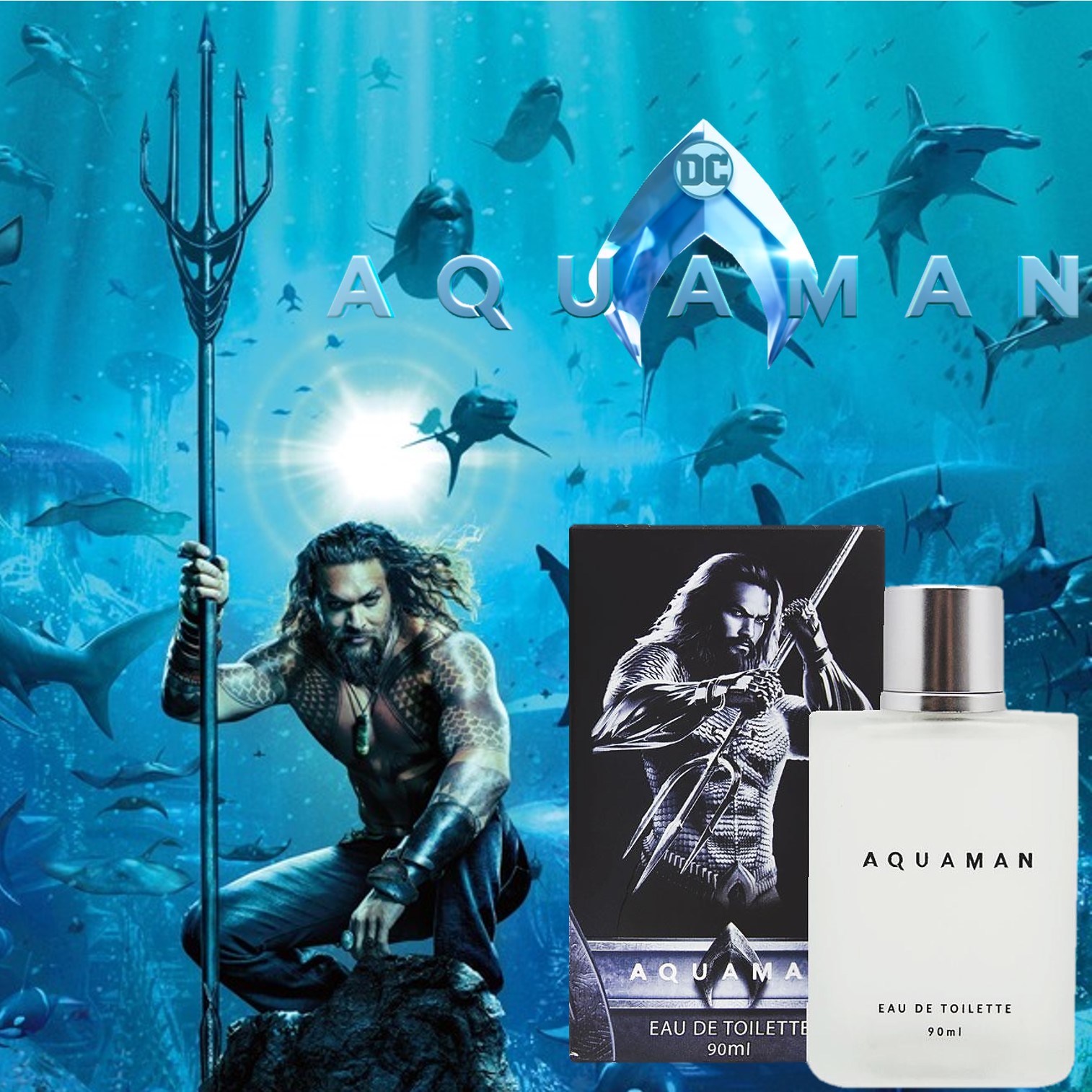 AQUAMAN Limited Edition Eau De Toilette 90ml. น้ำหอมลิขสิทธิ์แท้จากภาพยนตร์แนวซุปเปอร์ฮีโร่ชื่อดังกลิ่นหอมเย็นสปอร์ตเซ็กซี่สำหรับหนุ่มที่มาพร้อมความมั่นใจผสานความเซ็กซี่ร้อนแรงในแบบฮีโร่สุดสตรอง สินค้านำเข้าของแท้ 100%