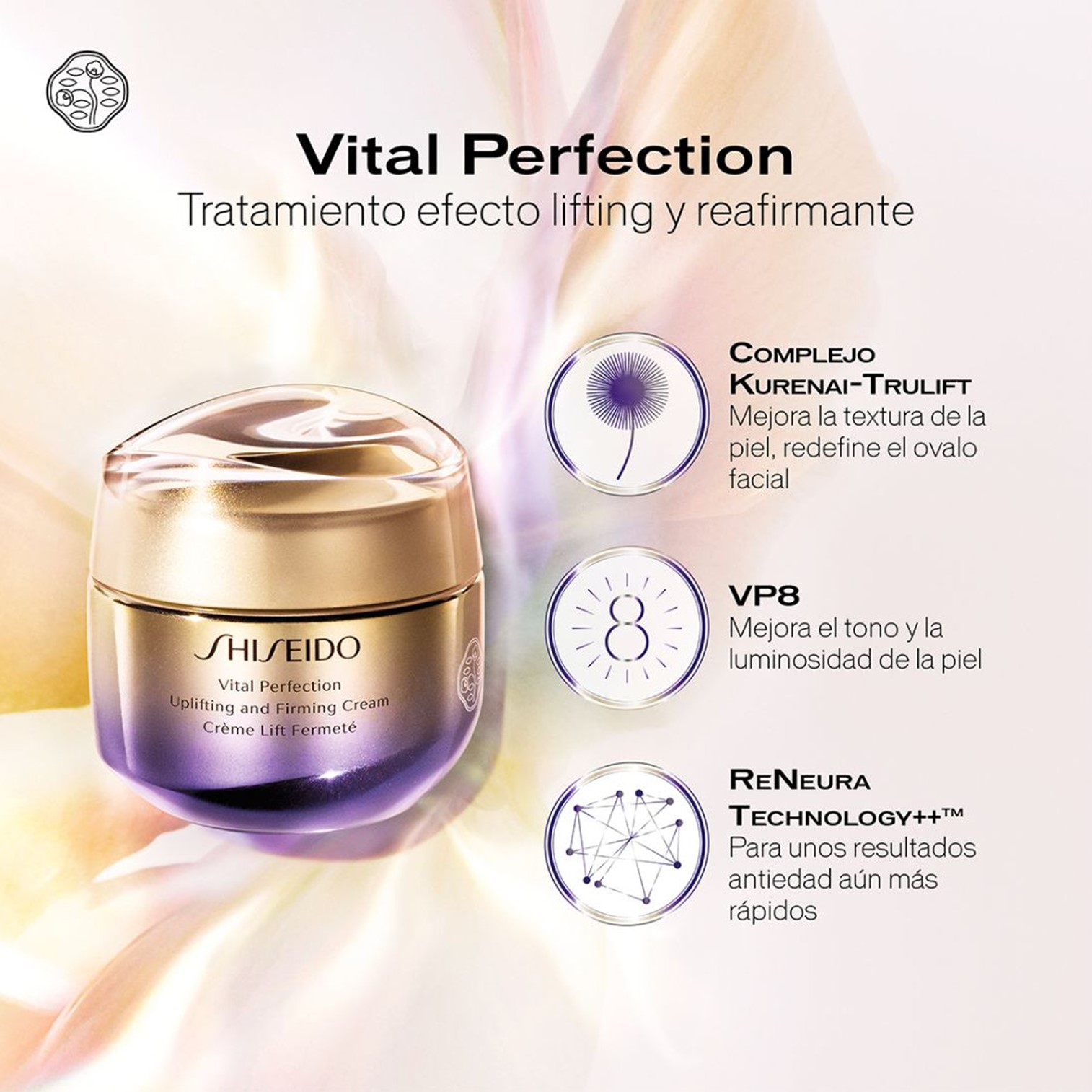 SHISEIDO VITAL PERFECTION Uplifting and Firming Cream 50ml ครีมบำรุงผิวหน้าสูตรลดริ้วรอยผิวหน้าแลดูอ่อนกว่าวัยประสิทธิภาพสูงจากญี่ปุ่น
