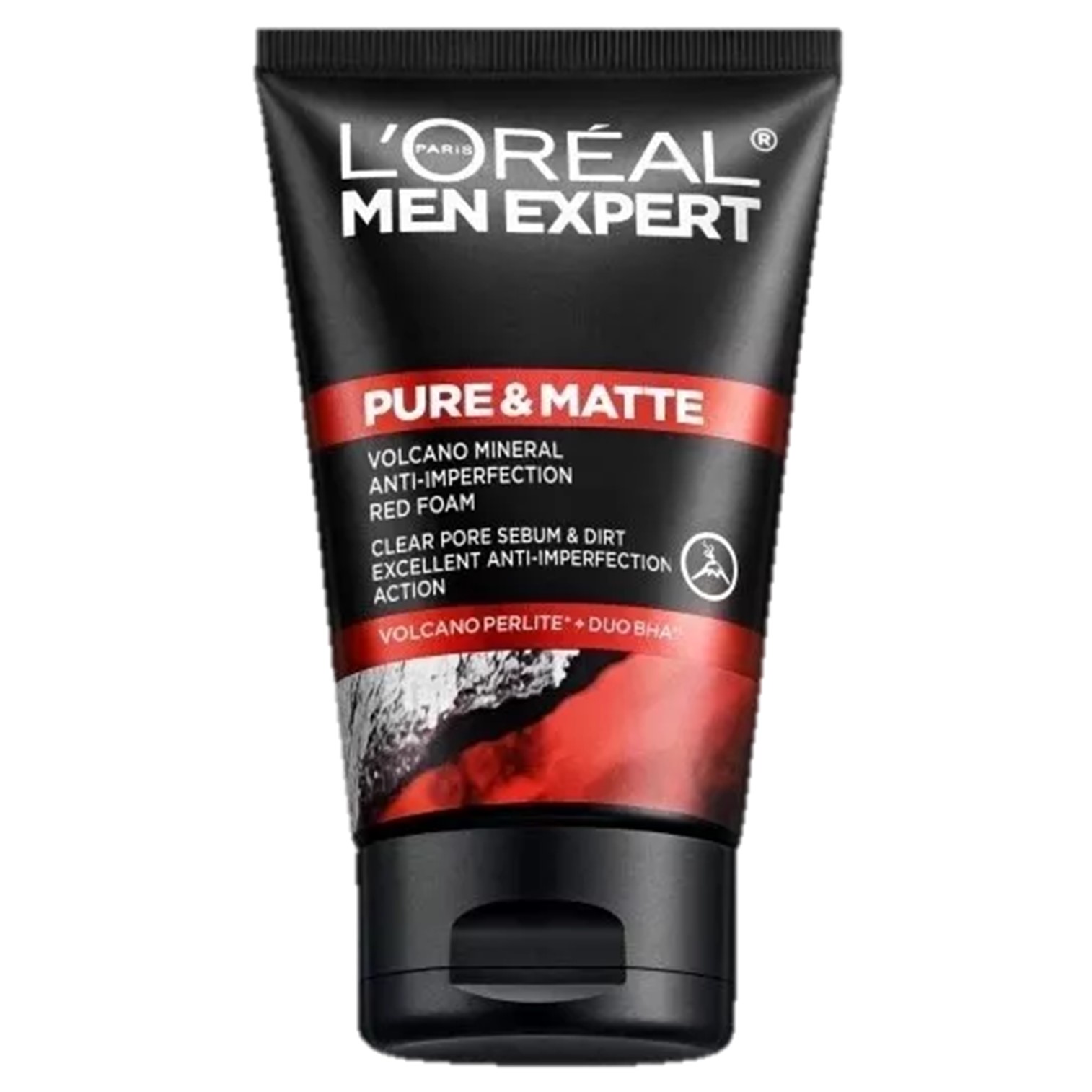 L’oreal Men Expert Pure Matte Volcano Face Wash Anti Acne Foam Cleanser 100ml ผลิตภัณฑ์ทำความสะอาดผิวหน้าผู้ชายสูตรพิเศษสินค้านำเข้าจากต่างประเทศของแท้พร้อมส่ง
