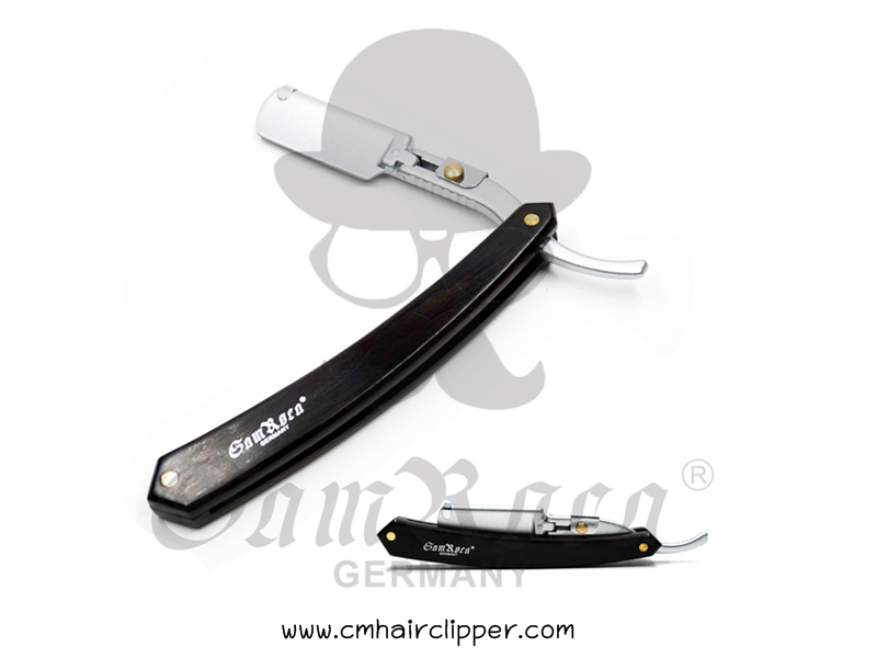 มีดโกนพับไม้แท้ สีดำ SamRoca Made in Germany